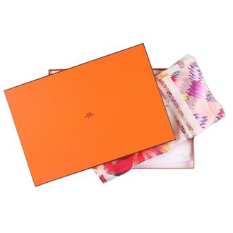 Herm&egrave;s Brides de Gala Marble Silk Dossard Scarf - Pink, White and Blue