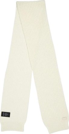 Saint Laurent Gebreide Signature Kasjmieren Sjaal - Dames - Wintersjaals - Wit - ONE Size - Kasjmier - Accessoires