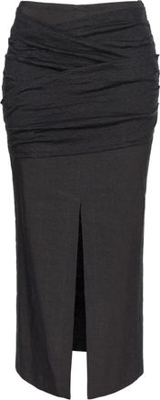 Pinko Onzichtbare Linnen Stretch Rok - Dames - Kokerrokken - Zwart - M - Linnen - Rokken