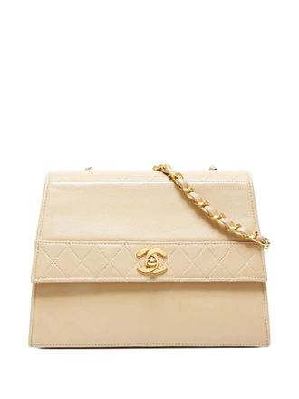 Chanel 1989-1991 Diamond Stitch chain shoulder bag - women - Lambskin - One Size - Neutrals