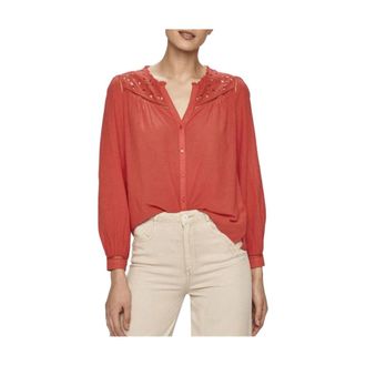 Pepe Jeans London Viscose Blouse - female - Pepe Jeans - Blouses - Red - S - Blouses & Shirts