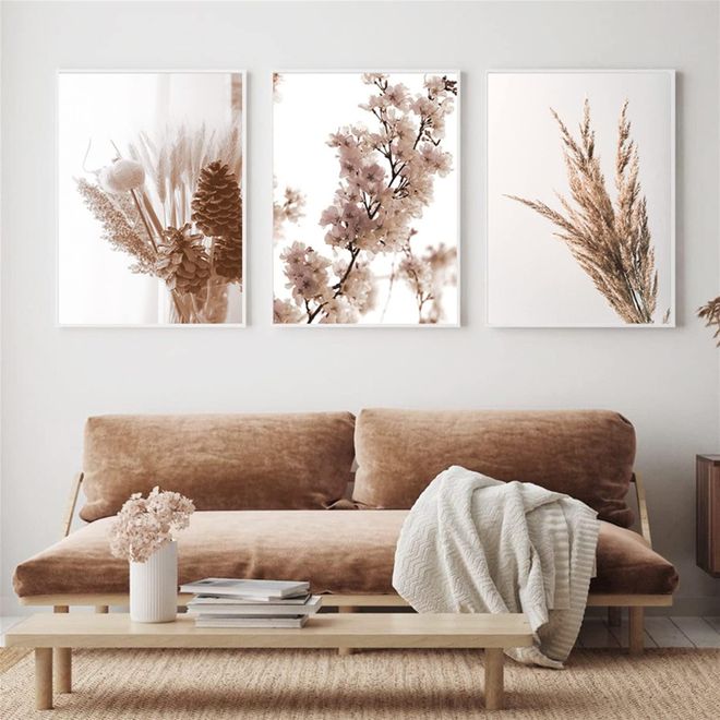 3er Poster Set Weiße Rose – Leinwandbilder 30x40 Cm, Wanddekoration Für Wohnzimmer, Schlafzimmer