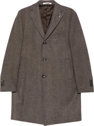 Tagliatore Herringbone-pattern Single-breasted Coat