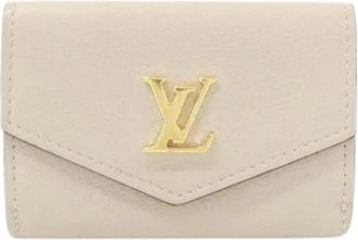 Louis Vuitton Pre-owned Portemonnee (tri-fold) - Dames - Vintage Accessoires - Beige - ONE Size - Leer - Vintage