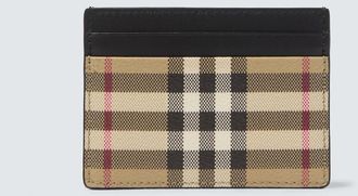 Burberry Burberry Check leather-trimmed cardholder
