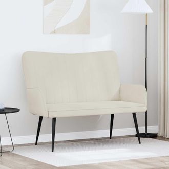 vidaXL Vidaxl Divano A 2 Posti Crema 115 X 61 X 87 Cm Velluto