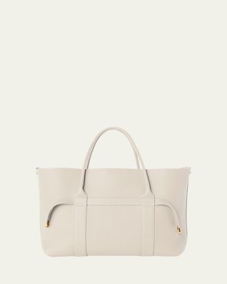 Loro Piana Ghiera Grained Leather & Cashmere Tote Bag