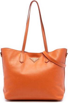 Prada 2000-2025 Saffiano Open Convertible Tote satchel - Arancione