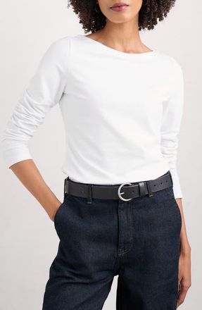 Seasalt Cornwall Easel Long Sleeve Stretch Organic Cotton Top at Nordstrom, Size 10