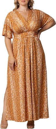 Kiyonna Vienna Maxi Dress in Amber Floral Falls at Nordstrom, Size 1X