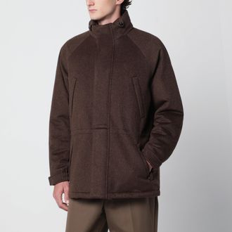 Loro Piana Giacca Icer marrone scura in cashmere