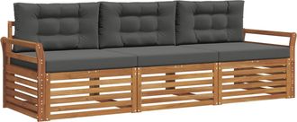 vidaXL Conjunto De Sof&aacute;s De Exterior 3 Uds. Natural Y Antracita Vidaxl