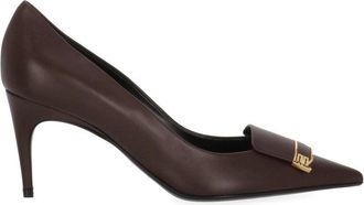 Sergio Rossi Bordeaux Arrowhead Decorative Plaque Pumps