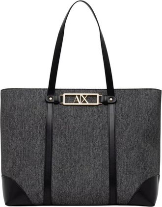 A|X Armani Exchange Tassen, Dames, Zwart, ONE Size, Leer, Shopper Bag