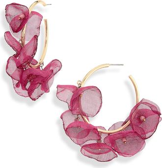 Natasha Petal Hoop Earrings in Fuchsia at Nordstrom Rack