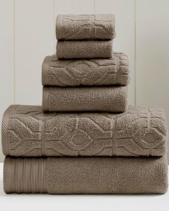 Modern Threads 6Pc Yarn-Dyed Diamond Gate Jacquard Towel Set