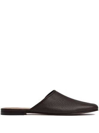 12 Storeez Mules in pelle zigrinata - Marrone