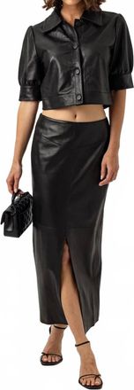 Sundays Leather Beaker Skirt In Black
