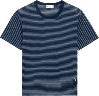 Ami T-Shirts, male, Blue, Size: XL Striped ADC T Shirt