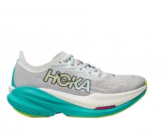 Hoka One One Womens Mach X 2 Sneakers In Frost/electric Aqua