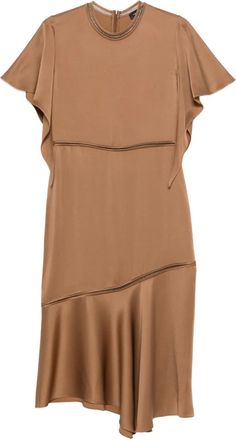 Fabiana Filippi gathered-detail midi dress - Brown