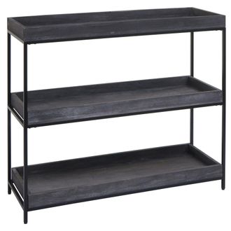 Hhg Hhg - Nunca Usado] Estanter&iacute;a 874, Estanter&iacute;a De Pie Estanter&iacute;a Para Plantas Estanter&iacute;a, Madera Metal 3 Estantes 90x100x35cm, Gris Oscuro