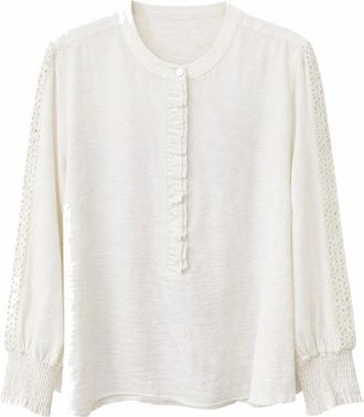 2-Biz Blouse - Dames - Blouses - Wit - L - Leer - Overhemden