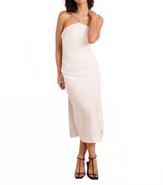 Onia Ruched Halter Midi Dress In White