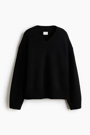 H&M Pullover mit V-Ausschnitt - Schwarz