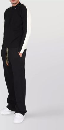 AMBUSH neck cross crew long ribbed contrast