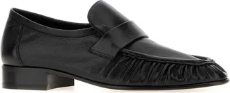 The Row Womens Black Leather Soft Loafers Mocassini