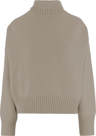 SA SU PHI Sand Beige Cashmere Ribbed Turtleneck Sweater