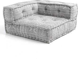 Oresteluchetta Sof&aacute; esquinero modular algod&oacute;n gris 40x80x80 cm