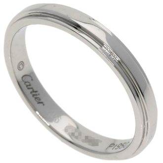 Cartier Silver Platinum 950 Band Ring (Pre-Owned)