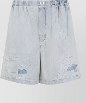 Acne Studios distressed denim shorts featuring back pocket