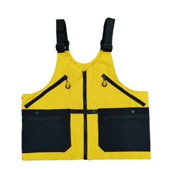 Generic Outdoor 2-in-1 Multifunctional Vest Bag, Men Women Utility Work Vest Backpack Multiple Pockets Lightweight Crossbody Travel Bag (Yellow,Weighing 110-2