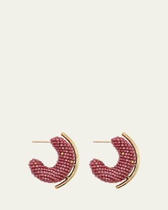 Susana Vega Jewelry Alba Mini Beaded Hoop Earrings