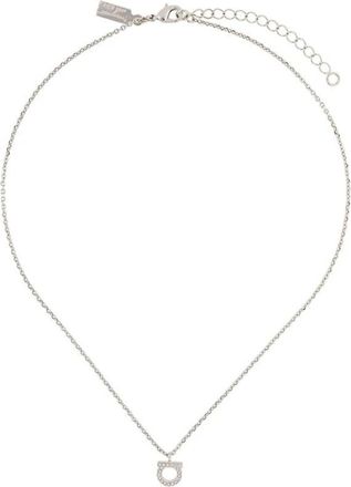 Ferragamo Gancini Kristallen Ketting - Dames - Kettingen - Grijs - ONE Size - Accessoires