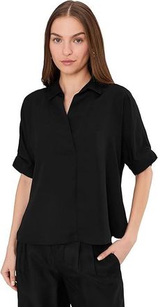 Nic+Zoe Devon Shirt Womens Clothing Black Onyx : MD, Polyester