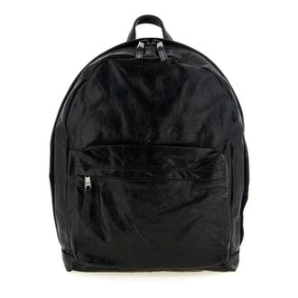 Giorgio Brato Leather Backpack - male - Giorgio Brato - Backpacks - Black - ONE SIZE - Bags