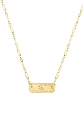Set & Stones Cora Initial Necklace in Gold /U at Nordstrom