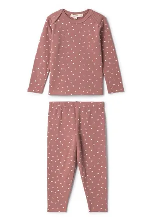 Fragile Girl Bird Print 2 Piece French Fleece Top and Pants Set in Rosette at Nordstrom, Size 18M