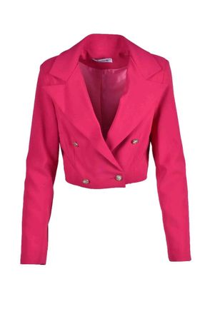 Feminista Fuchsia Double-Breasted Polyester Jacket