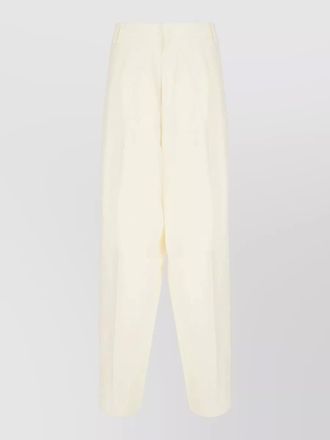 Laneus viscose blend trousers pleated belt loops pockets