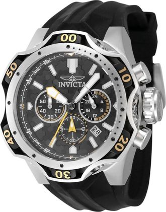 Invicta Venom 47760 Heren Horloge - Quartz Uurwerk - Roestvrij Staal met zwarte Wijzerplaat - 52mm