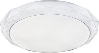 Globo Lighting Lámpara de techo decorativa empotrada blanca, 1 LED RGB regulable, 3000-6500 K, mando a distancia