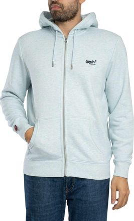 Superdry Essenti&euml;le Hoodie Met Logorits, Grijs