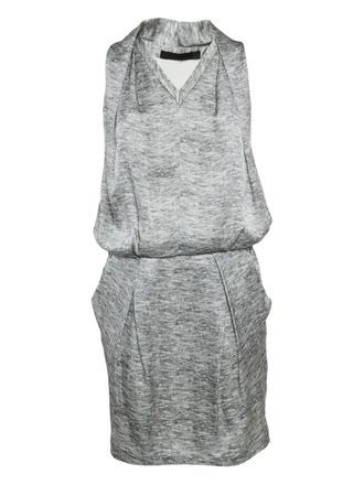 Alexander McQueen Mouwloze zijden mini-jurk - Grijs