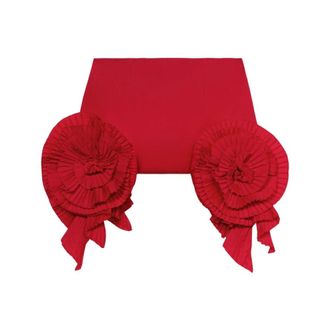 Blumarine Korte Taffeta Rok met 3D Rozen - Dames - Rokken - Rood - Maat: XS Taf