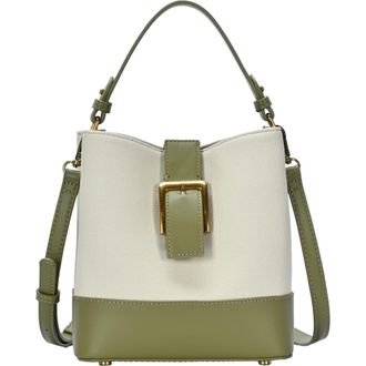Rachel Zoe Canvas Buckle Bucket Bag in Moss at Nordstrom Rack
